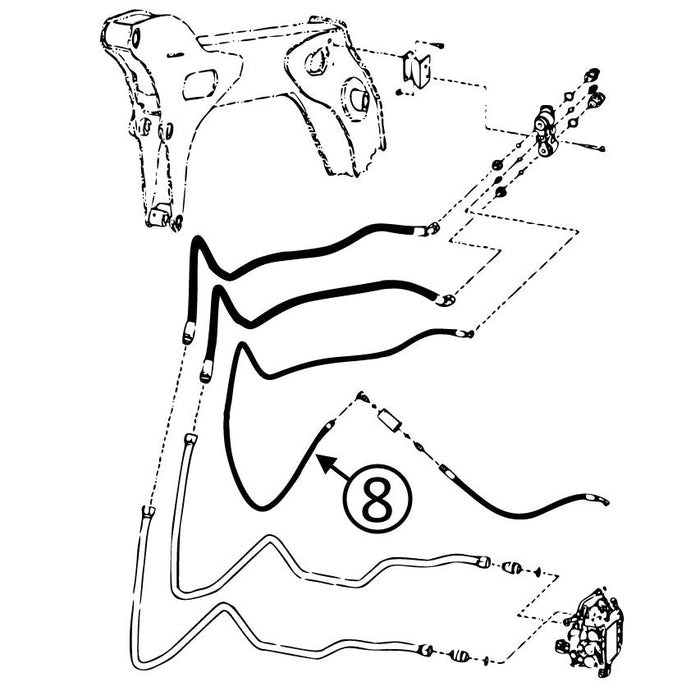 Bobcat S250 & S300 Hose - Along Lift Arm - Auxiliary Case Drain -