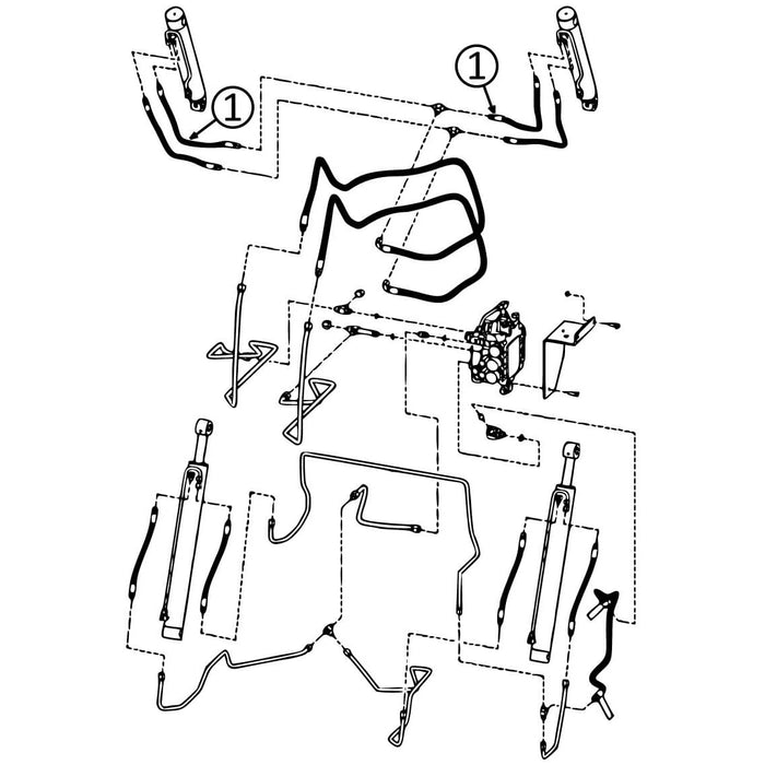 Bobcat A300 Hose - to Loader Bucket Tilt Cylinders - Rod Ends -