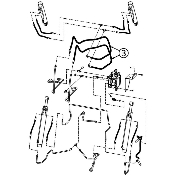 Bobcat A300 Hose - Along Lift Arm - to Loader Bucket Tilt Cylinders -