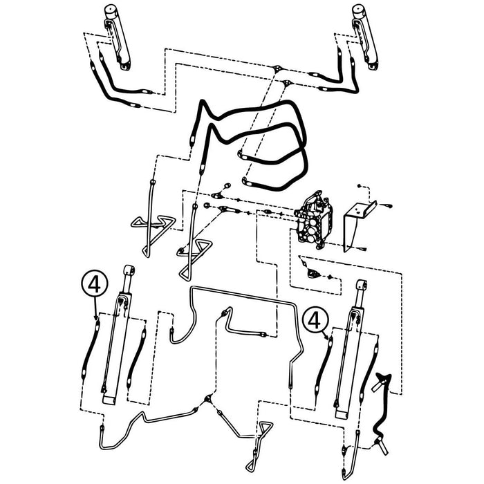 Bobcat A300 Hose - to Loader Lift Cylinders - Rod Ends -