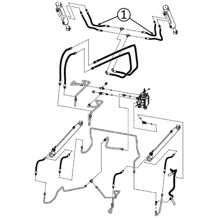 Bobcat S220 Hose - to Loader Bucket Tilt Cylinders - Rod Ends -