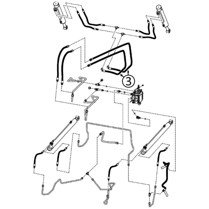 Bobcat S220 Hose - Along Lift Arm - to Loader Bucket Tilt Cylinders -