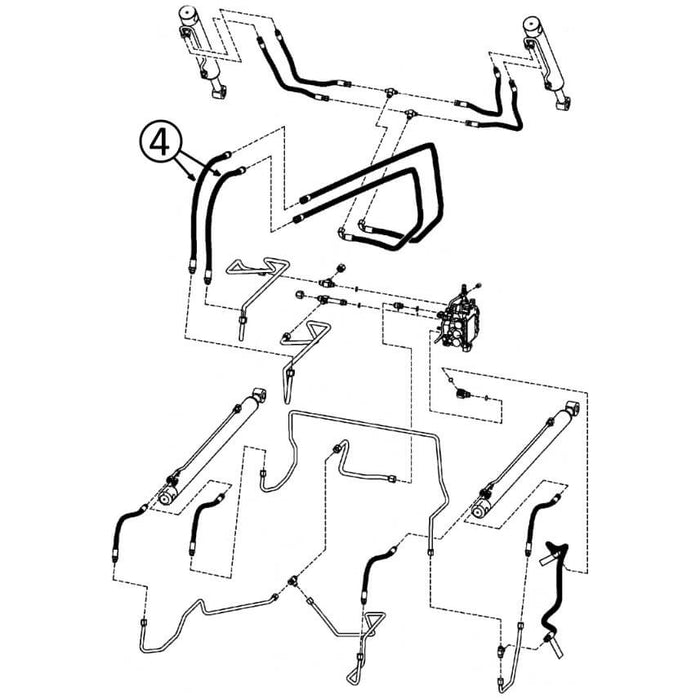 Bobcat S220 Hose - At Arm Pivot - to Loader Bucket Tilt Cylinders -