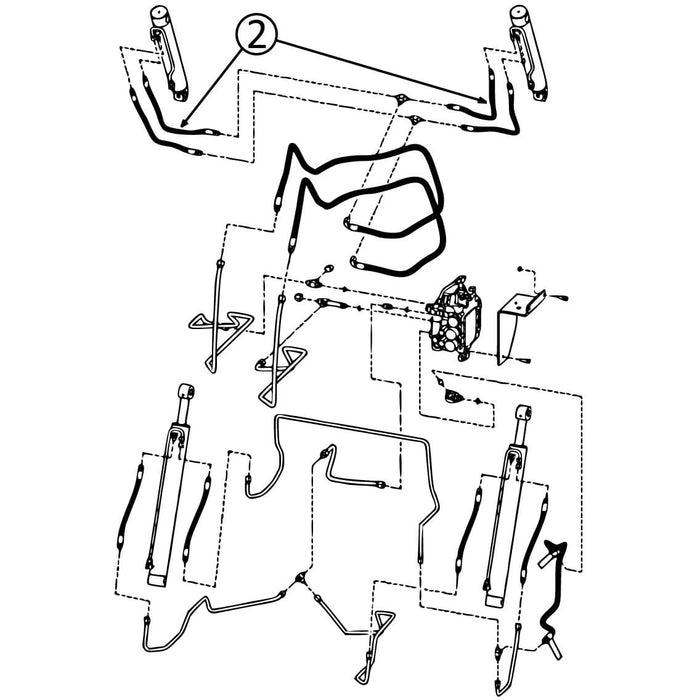 Bobcat S250, S300, & S330 Hose - to Loader Bucket Tilt Cylinders - Rod Ends -