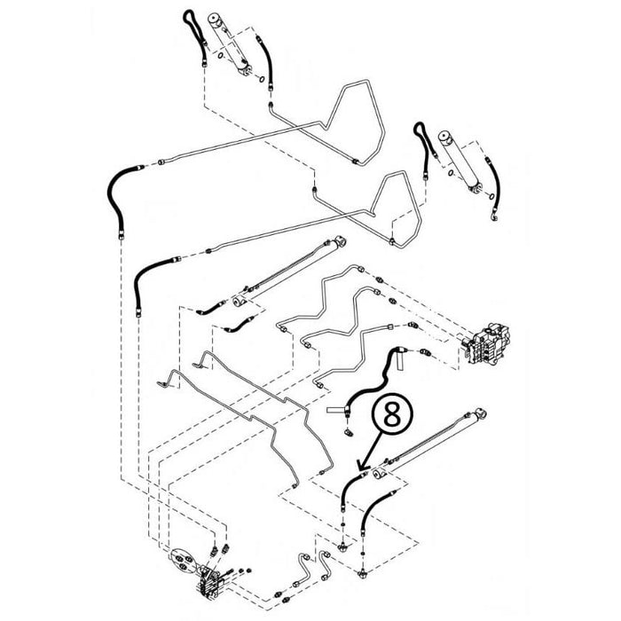 Bobcat T450 Hose - to L/H Loader Lift Cylinder - Bore End -