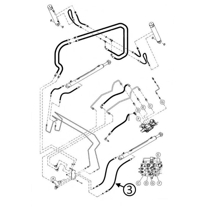 Bobcat S510 Hose - to R/H Loader Lift Cylinder - Rod End -