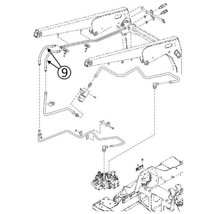 Bobcat T110 Hose - At Arm Pivot - in Auxiliary Circuit -