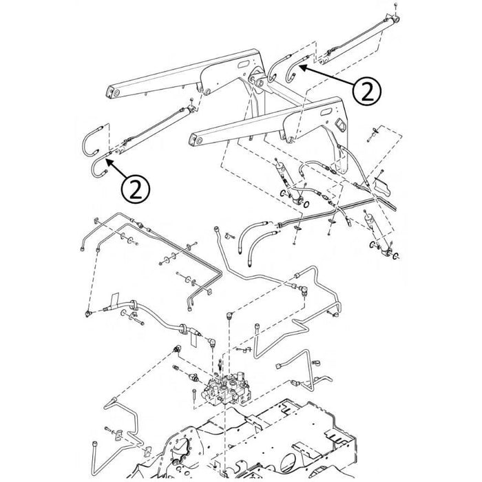 Bobcat T110 Hose - to Loader Lift Cylinders - Bore Ends -