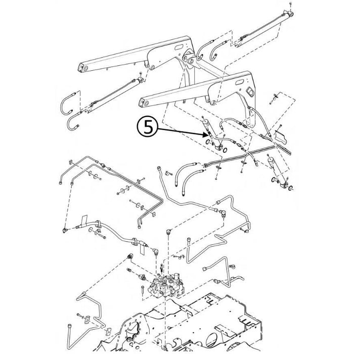 Bobcat T110 Hose - to L/H Loader Bucket Tilt Cylinder - Bore End -