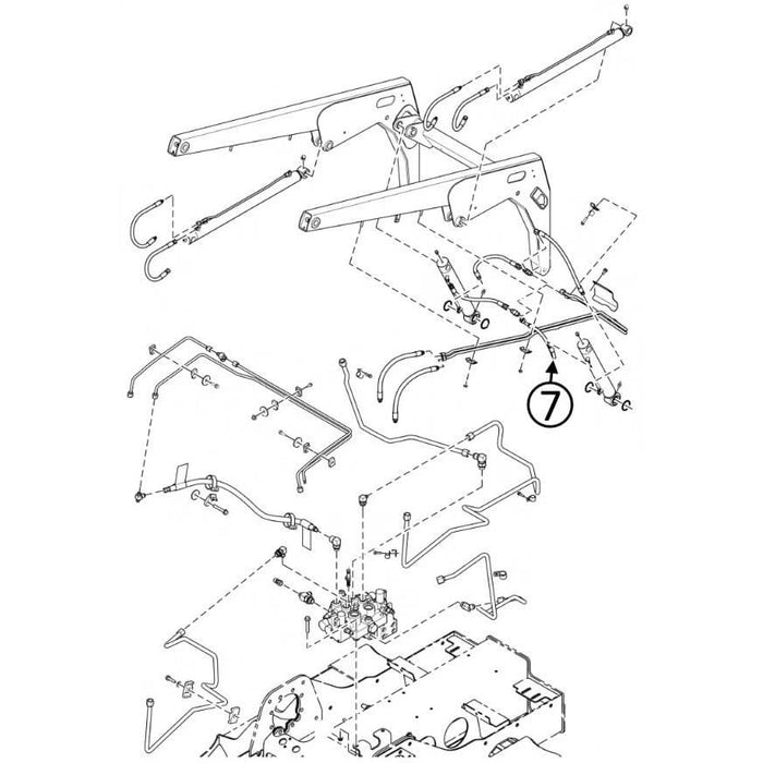 Bobcat T110 Hose - to R/H Loader Bucket Tilt Cylinder - Bore End -