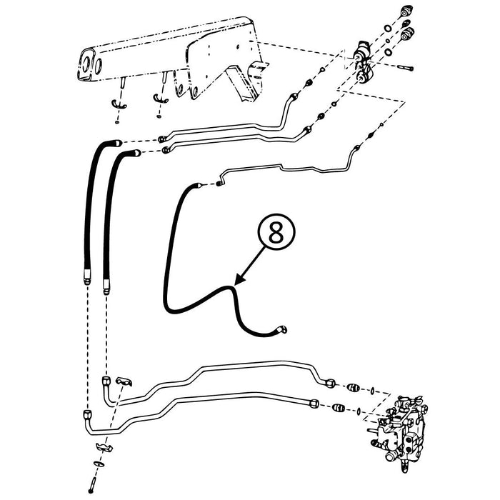 Bobcat T140 Hose - At Arm Pivot - Auxiliary Case Drain -