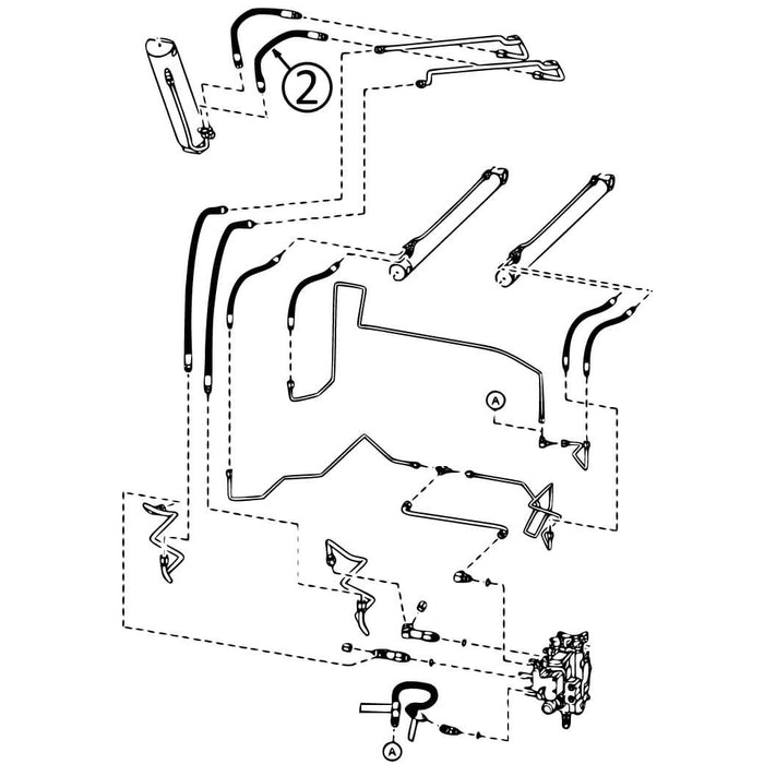 Bobcat T140 Hose - to Loader Bucket Tilt Cylinder - Rod End -