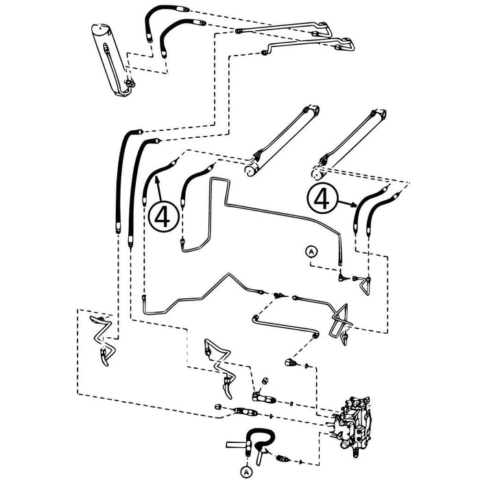 Bobcat T140 Hose - to Loader Lift Cylinders - Rod Ends -