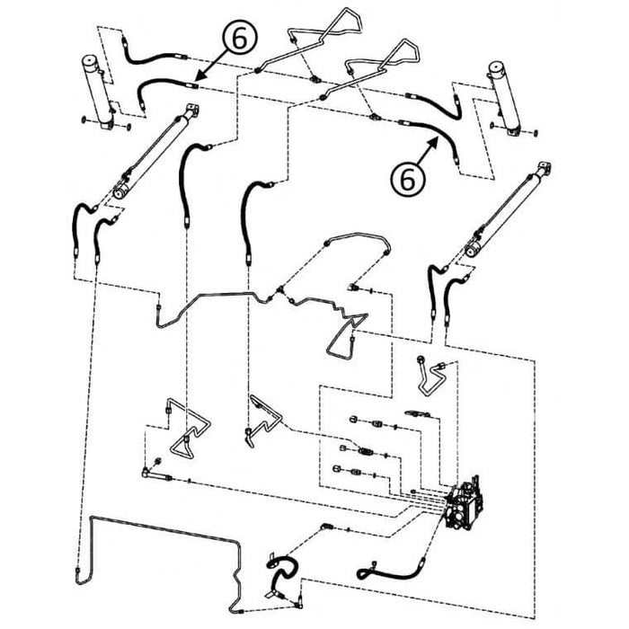 Bobcat T180 Hose - to Loader Tilt Cylinders - Rod Ends -