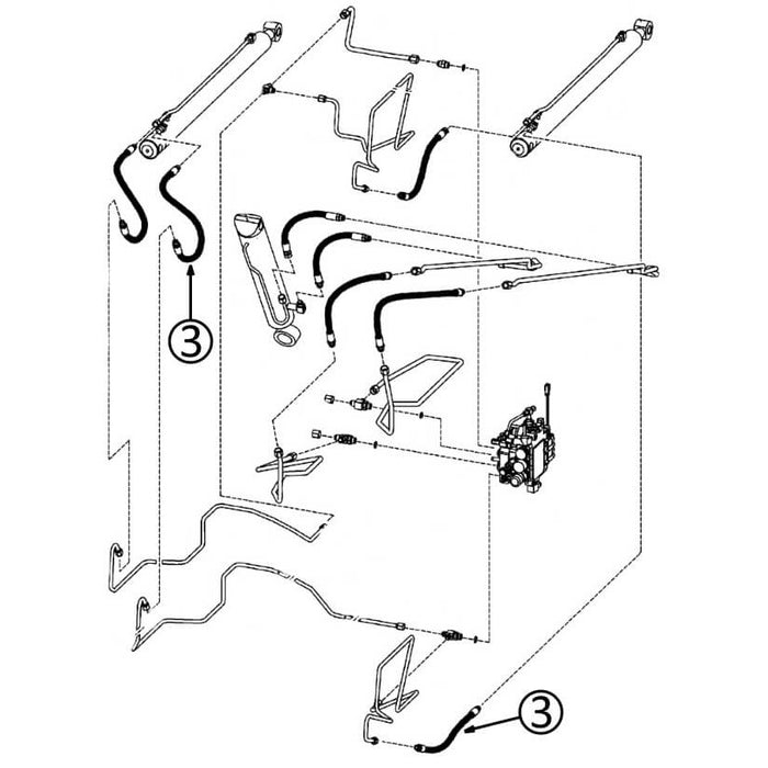 Bobcat T200 Hose - to Loader Lift Cylinders - Bore Ends -