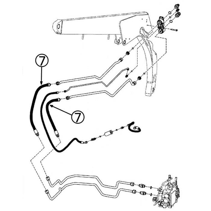 Bobcat T200 Hose - At Arm Pivot - in Auxiliary Circuit -