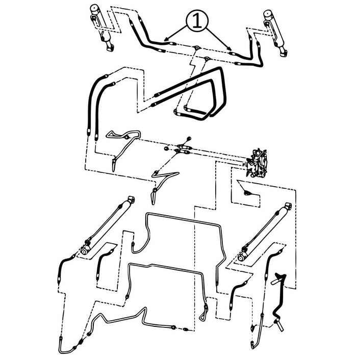 Bobcat T250 Hose - to Loader Bucket Tilt Cylinders - Rod Ends -