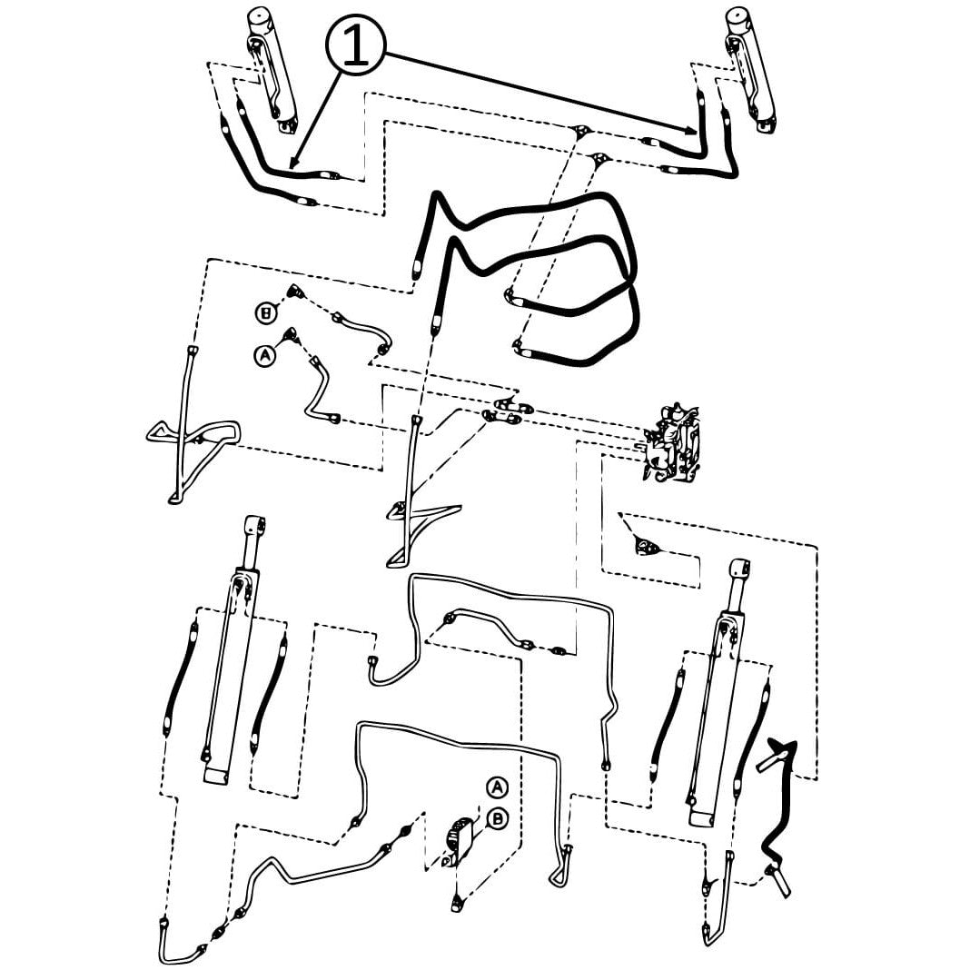 Bobcat T300 & T320 Loader Tilt Rod End Hose | HW Part Store