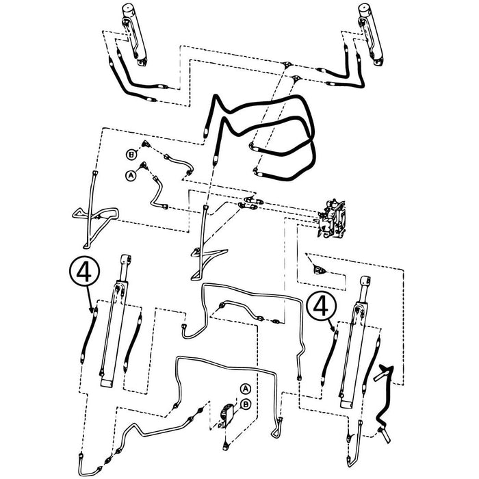 Bobcat T300 & T320 Hose - to Loader Lift Cylinders - Rod Ends -