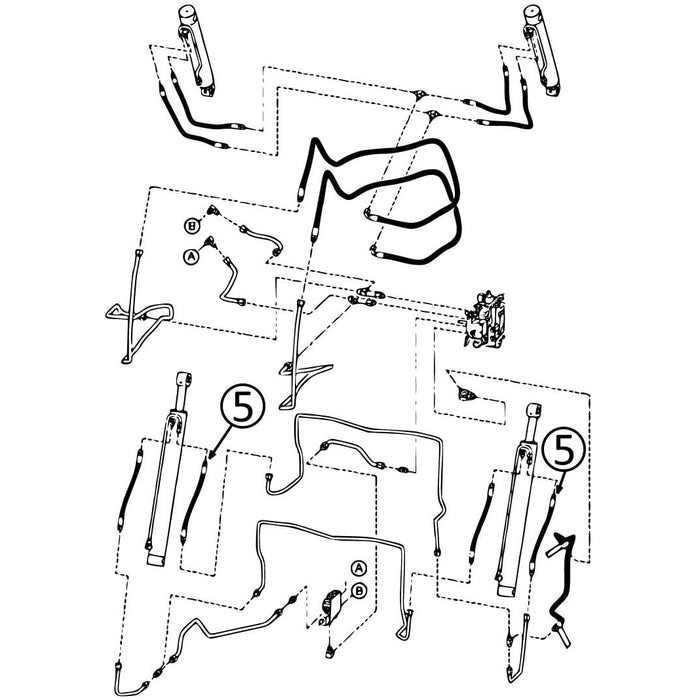 Bobcat T300 & T320 Hose - to Loader Lift Cylinders - Bore Ends -