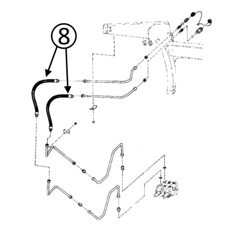 Bobcat 463 Hose - At Arm Pivot - in Auxiliary Circuit -