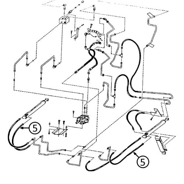 Bobcat 463 & 463F Hose - to Loader Lift Cylinders - Bore Ends -