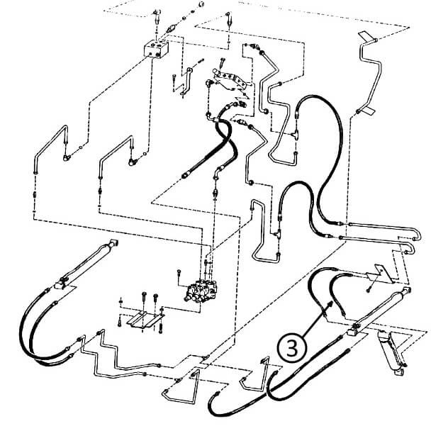 Bobcat 463 & 463F Hose - to Loader Bucket Tilt Cylinder - Bore End -