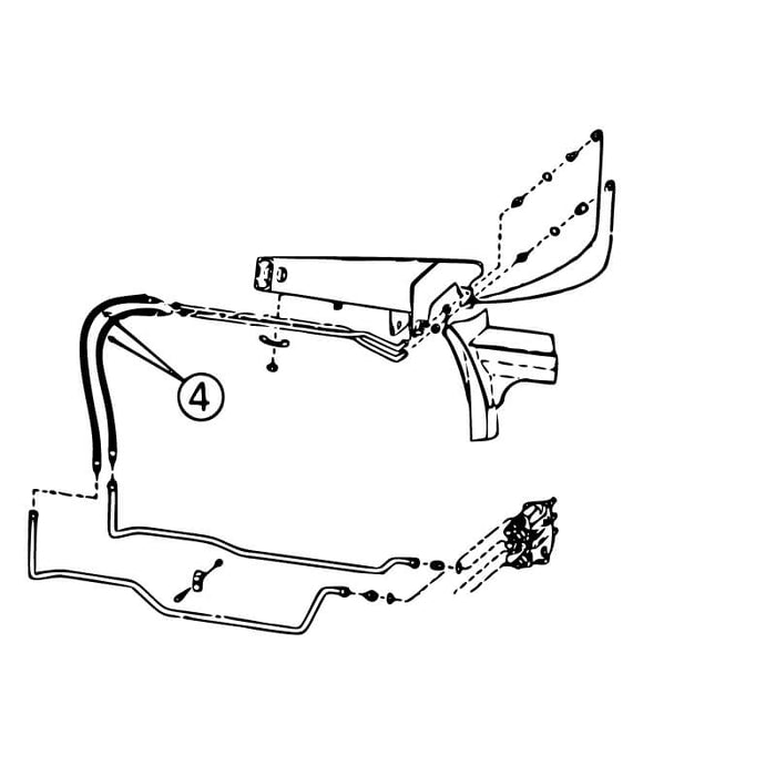 Bobcat 630, 631, & 632 Hose - At Pivot to Auxiliary Circuit -