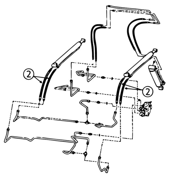 Bobcat 641, 642, 643, & 645 Hose - to Loader Lift Cylinders -