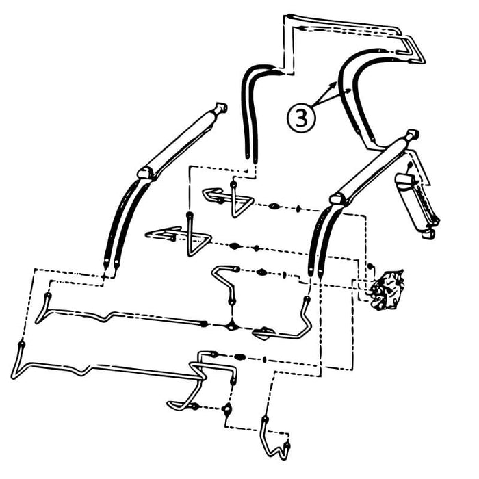 Bobcat 641, 642, 643, & 645 Hose - to Loader Bucket Tilt Cylinder -