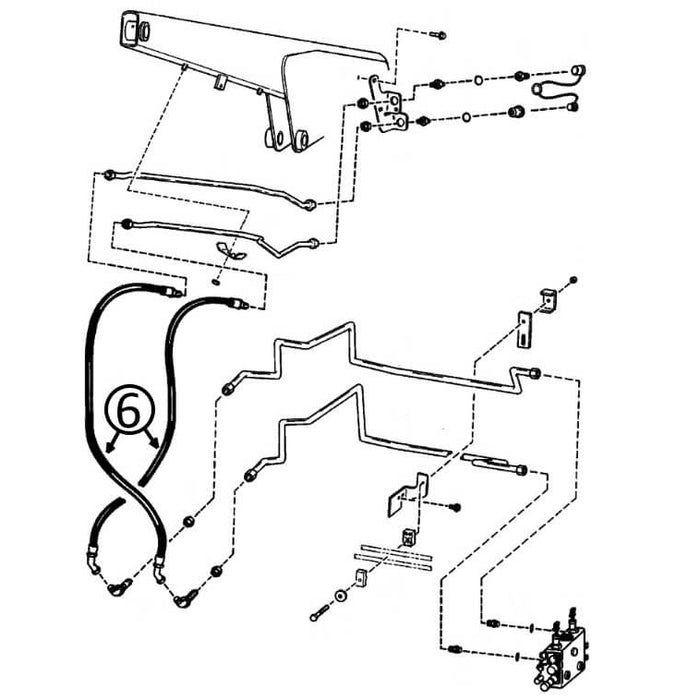 Bobcat 753, 753C, 753F, & 753G Hose - At Arm Pivot - In Auxiliary Circuit -