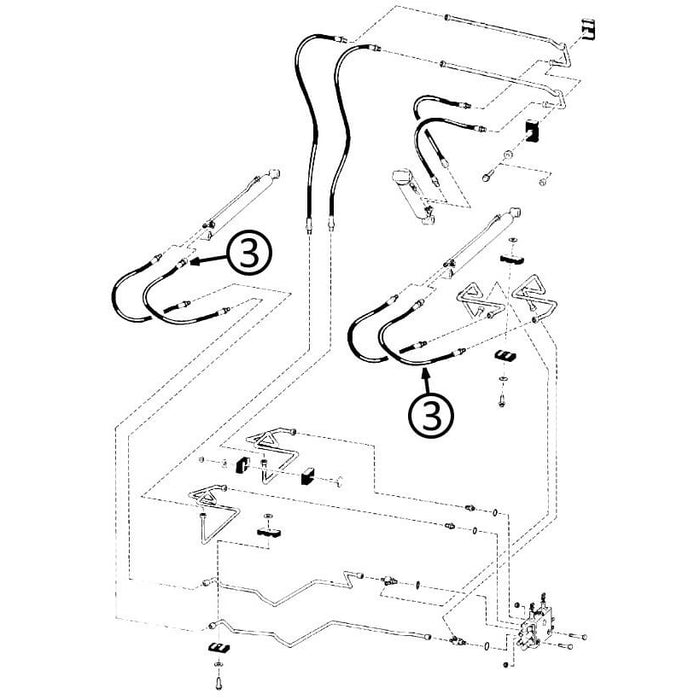 Bobcat 753, 753C, 753F, & 753G Hose - to Loader Lift Cylinders - Bore End -