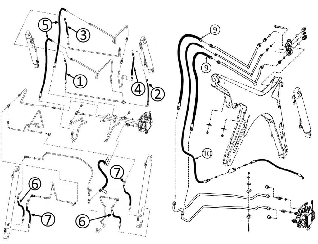 Bobcat 883 Skid Steer Hydraulic Hose Diagram