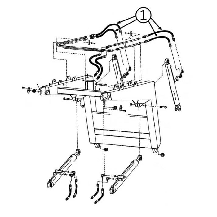 Bobcat 974 & 975 Hose - to Loader Bucket Tilt Cylinders -