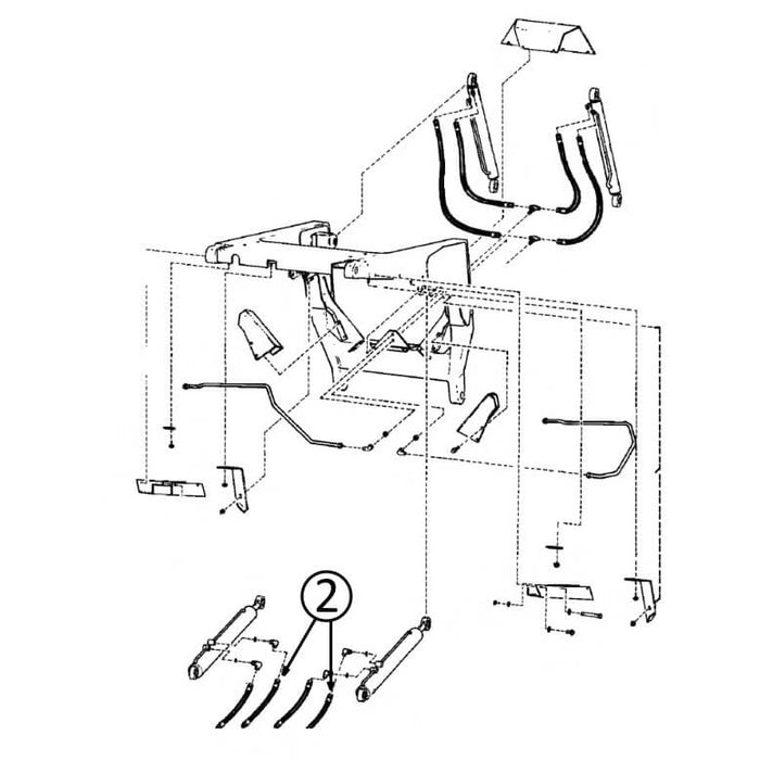 Bobcat 980 Hose - to Loader Lift Cylinders - Rod Ends -