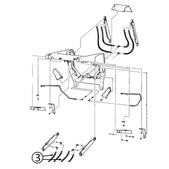 Bobcat 980 Hose - to Loader Lift Cylinders - Bore Ends -