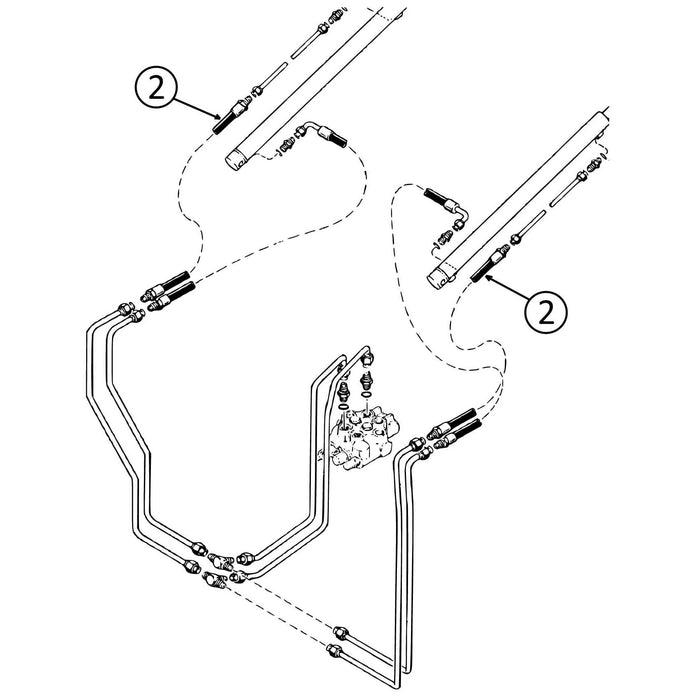 Case 1825 Hose - to Loader Lift Cylinders - Rod Ends -