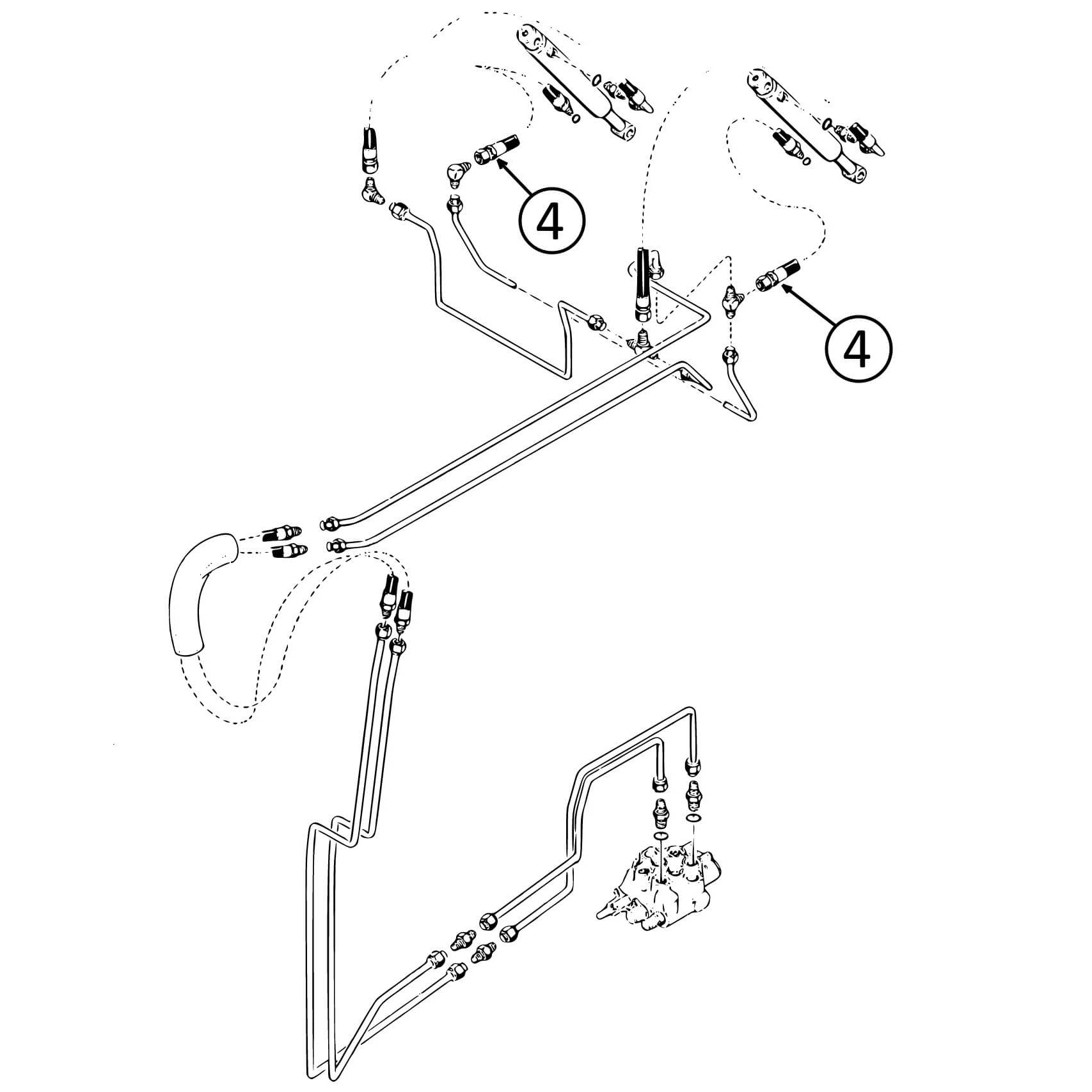 Case 1825 Loader Tilt Rod Ends Hydraulic Hose | HW Part Store