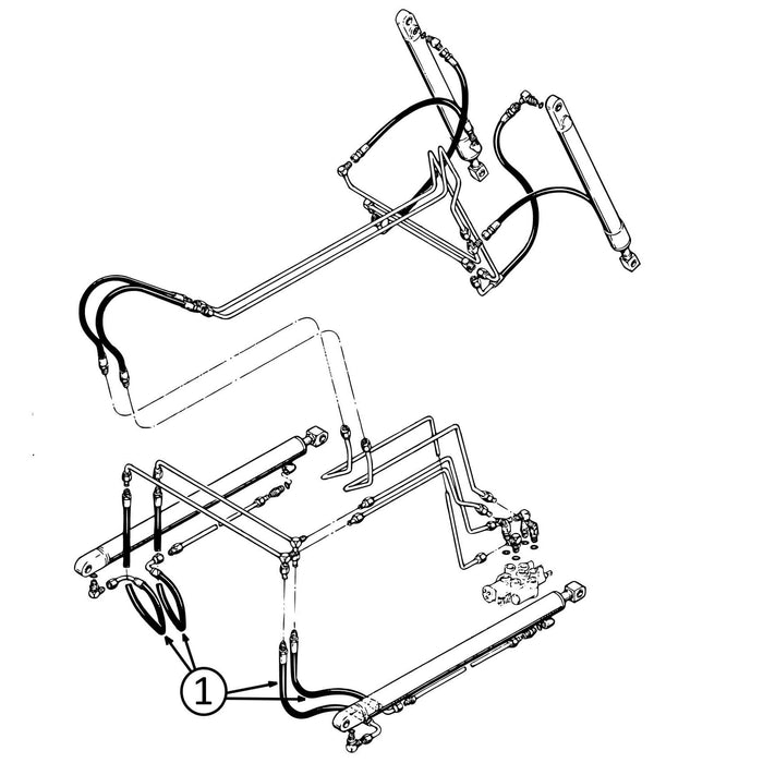 Case 1830 Hose - to Loader Lift Cylinders -