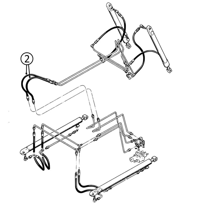 Case 1830 Hose - At Pivot - In Loader Bucket Tilt Cylinder Circuit -