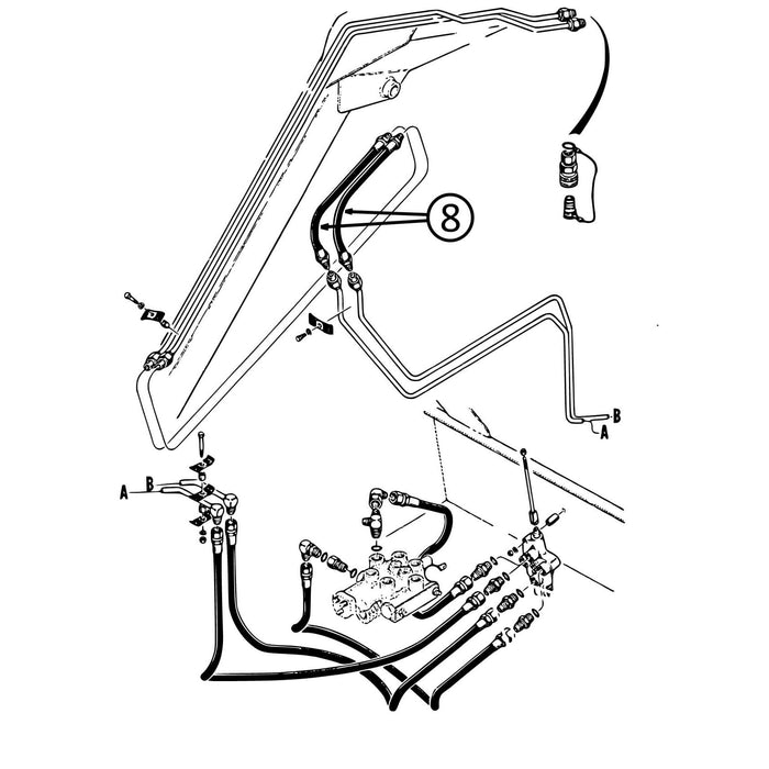 Case 1835 Hose - At Pivot - In Auxiliary Circuit -