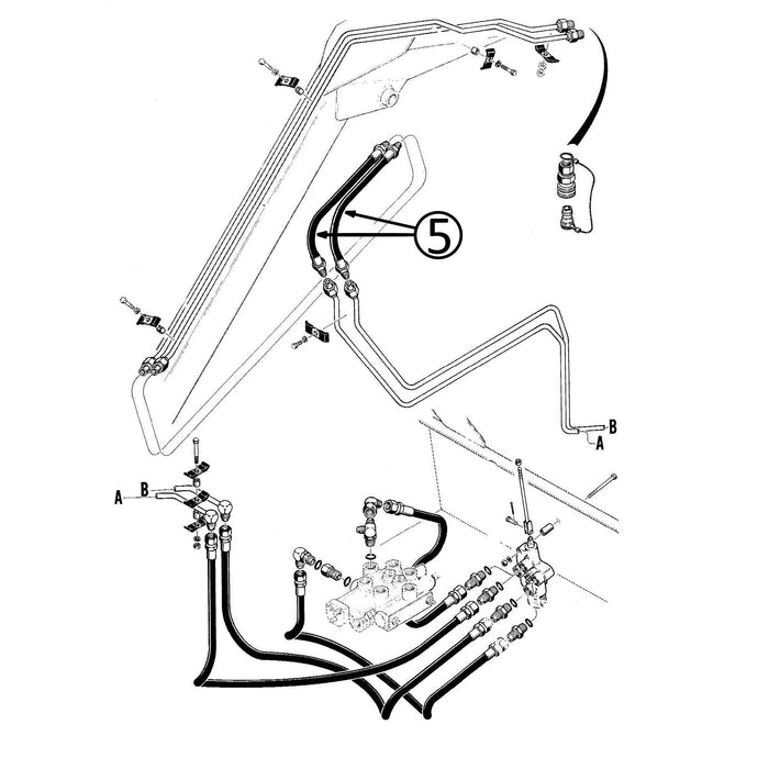 Case 1835B Hose - At Pivot - In Auxiliary Circuit -