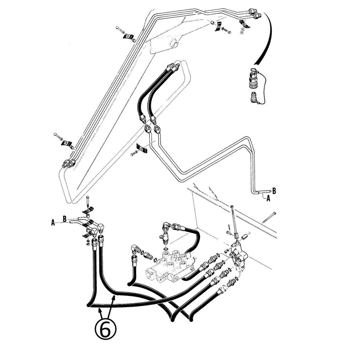 Case 1835B Hose - From Aux Valve to Aux Lines -