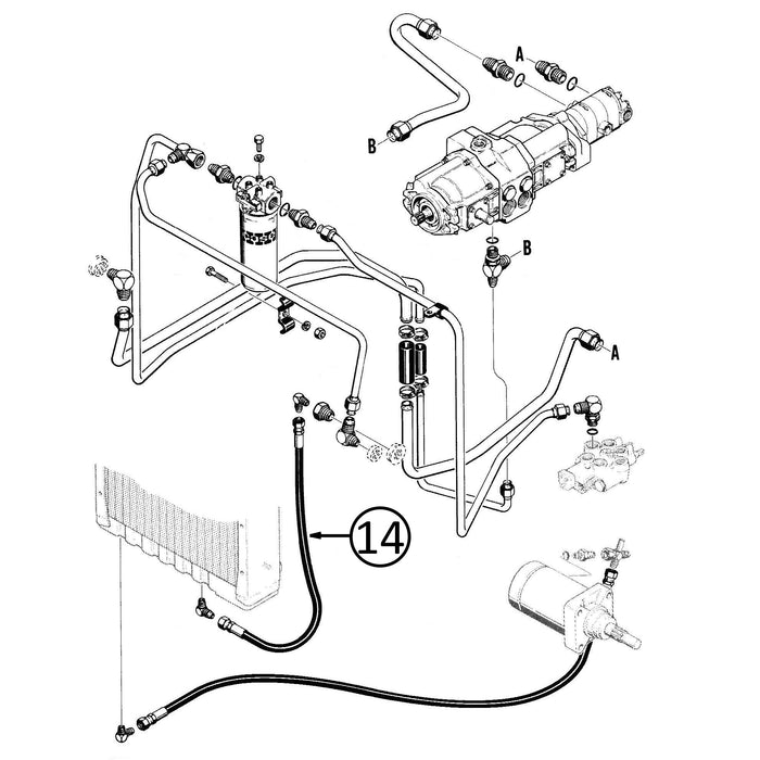 Case 1835B Hose - From Cooler to Tank -