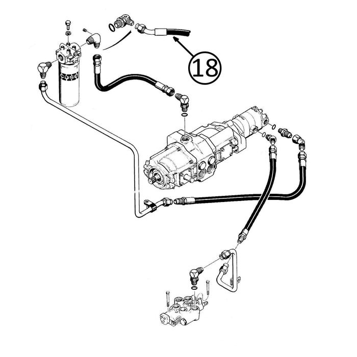 Case 1835B Hose - Pump to Filter - D121753 Pump -