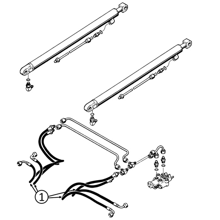 Case 1835B Hose - to Loader Lift Cylinders -