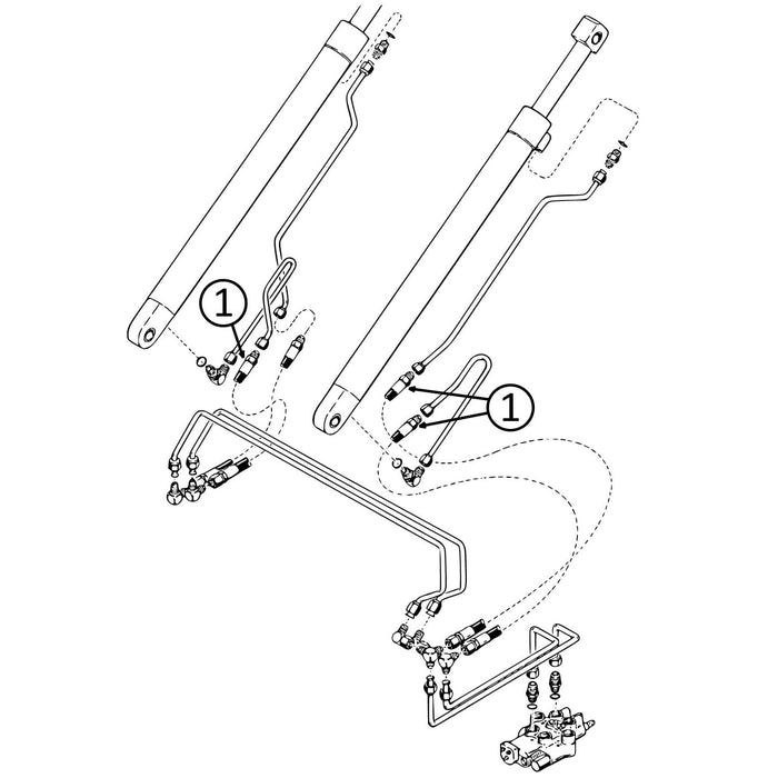 Case 1835C Hose - to Loader Lift Cylinders - s/n: Up to JAF0037367 -