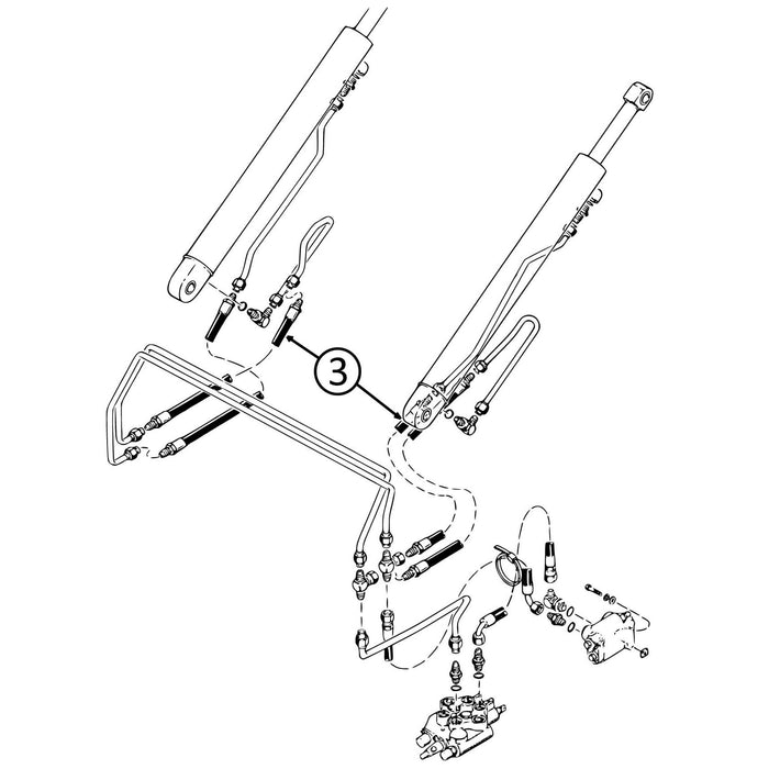 Case 1835C Hose - to Loader Lift Cylinders - JAF0037368 - Up -