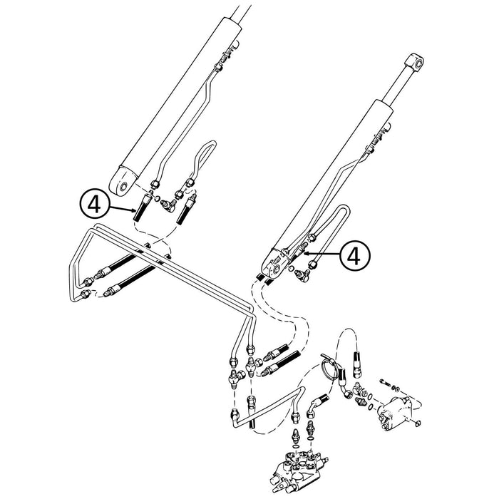 Case 1835C Hose - to Loader Lift Cylinders - s/n: JAF0037368 - Up -