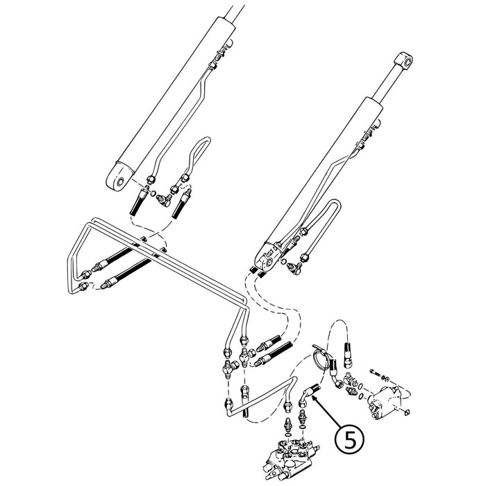 Case 1835C Hose - Loader Valve to Self-Leveling Valve -